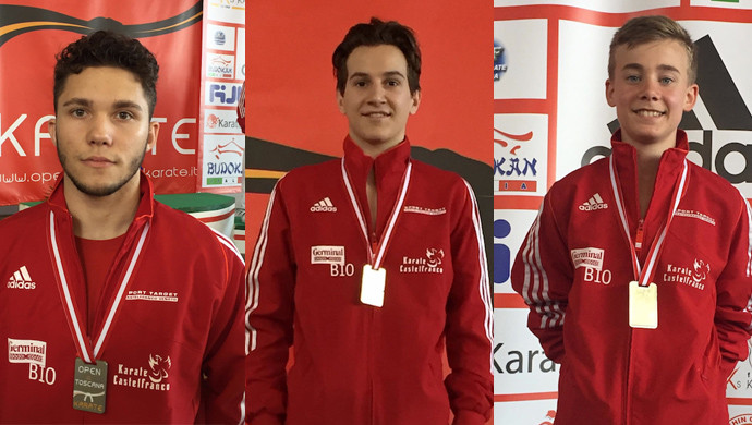 Tris di medaglie per il Karate Castelfranco all’Open Internazionale di Toscana