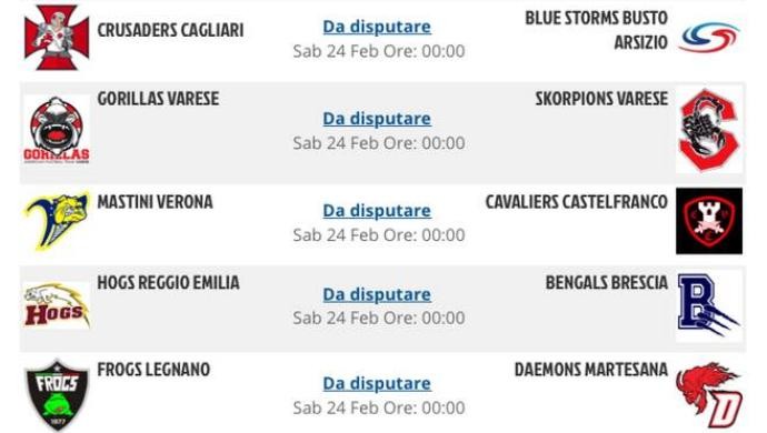 Football: ecco il calendario dei Castelfranco Cavaliers