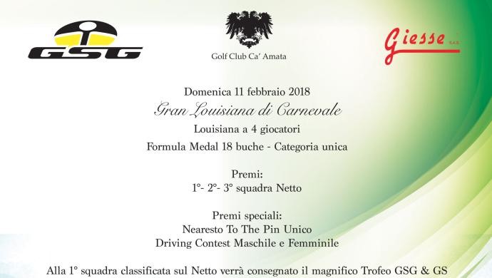 Gran Louisiana di Carnevale l’11 febbraio al Golf Club Ca’ Amata