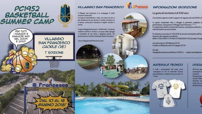 PC1952 Basketball Summer Camp a giugno al Villaggio San Francesco