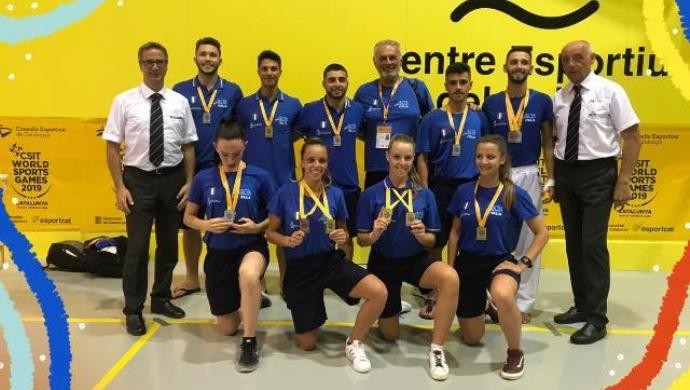Gatto, Ferro e Pizziolo di Sport Target Karate ai CSIT World Sport Games