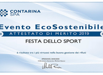 La Festa dello Sport 2019 premiata come evento ecosostenibile